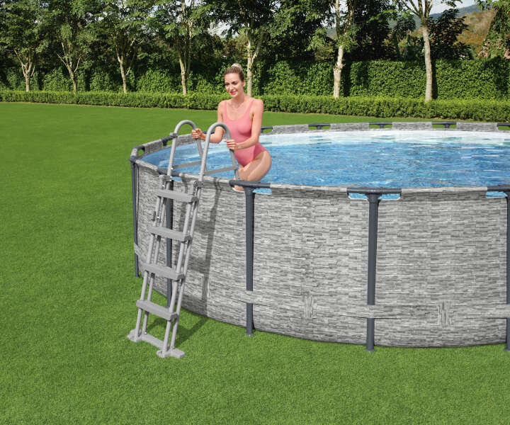 Bestway Power Steel Swim Vista Series Frame Pool Komplett-Set 488 x 122 cm